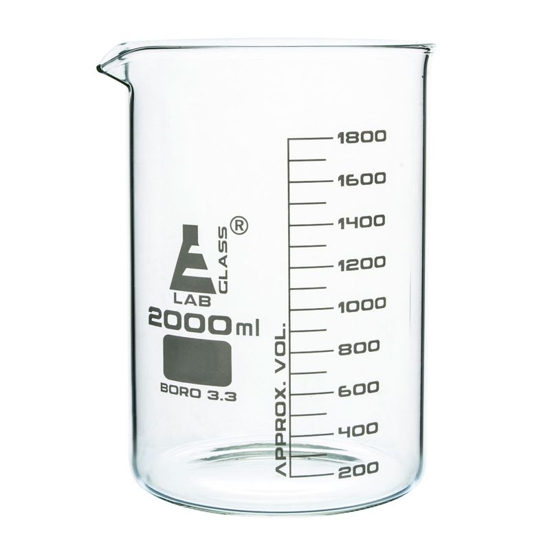 بشر آزمایشگاه مدل beaker ظرفیت 2000 میلی لیتر
